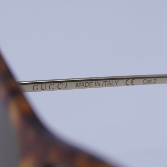 Gucci GG0434S 003 Sunglasses Havana/Gold Square Frame, Brown Lenses - Picture 9 of 10